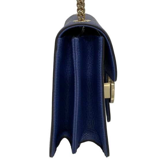 GUCCI Interlocking G Blue Leather Shoulder Bag 849-081025 - Picture 4 of 14